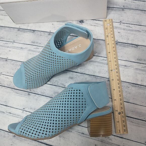 J. Adams Maddie Booties Women SZ 6.5 Peep Toe Low Block Heel Hook & Loop Strap. - Picture 11 of 13
